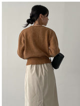 Tori Angora V-Neck Crop Cardigan