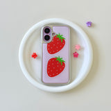 SUMMER STRAWBERRY Silver Epoxy Case