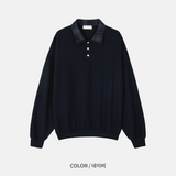 セリーヌダブルカラーニット (3 Colors)