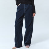 UNIQUE REGULAR DENIM PANTS_DARK BLUE