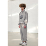 HUKE Logo Black Half zip-up MTM
