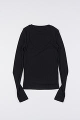 Shoulder layering long sleeve top