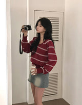 [MADE] Rollipop, striped V-neck knit