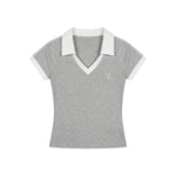 Serin Polo Collar Slim Top