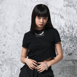 カッティングクロップドTシャツ (BLACK)