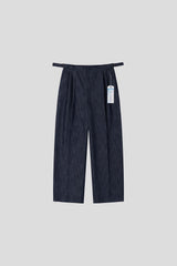 ASCLO Coolever Side Buckle Linen Denim Slacks (3color)