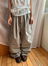 [unisex] Nord Cargo Pocket Nylon Banding Wide Pants