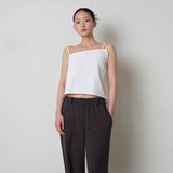 Oblique Neck Sleeveless_White