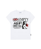 アズイフギャルズグラフィックキャップスリーブTシャツ - ホワイト