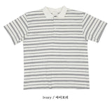No.1231 stripe collar half T (4color)