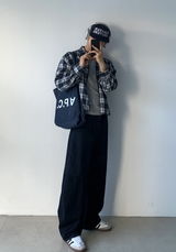 Enf Daily Country Check Cropped Overfit Long Sleeve Shirt