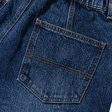 DIAGONAL CUT DENIM PANTS
 - BLUE