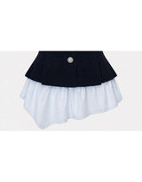 Julie Ribbed Button Bustier Layered Long Sleeve Blouse White