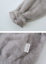 #Elegant Hairy Crop Zip-up Fur Jacket (2color)