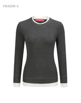 ベーシックレイヤードウールニット長袖トップ 4 Colors