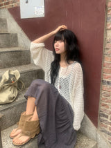 Rando Two-Way Net Loose Fit Summer Cardigan