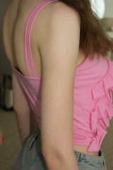 FRILL CAMI TOP / PINK