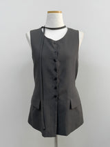 Momento Linen Long Vest