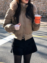 #Winter 2WAYファーフードクロップパディング (3color)