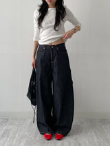 647 Suspender Selvedge Balloon Fit Denim Pants