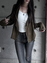 suede drape rider jacket (2color)