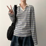 Pearlo Stripe Dangara Cara 長袖Tシャツ