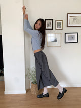BUTTON TWO-WAY BERMUDA SLACKS (3C)