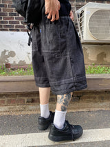 Layered Stitched Bermuda Pants