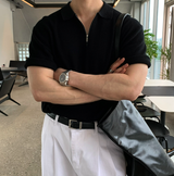 Jake Silket Hachi Half Zip-up Short Sleeve Knit