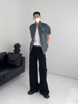 UO Washed Semi-Bootcut Flare Denim Pants