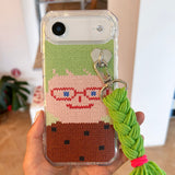 SMILEY FACE HARD JELL CASE - VER.2 (+HAIR KEYRING SET) - GREEN