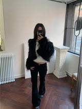 Winter Halo Long Hair Collar Fur Jacket