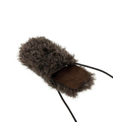 Chewy Shearling Fur Toggle Crossbody Bag