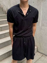Ocean henley neck short sleeve setup