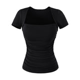 Lena Square Shirring Top