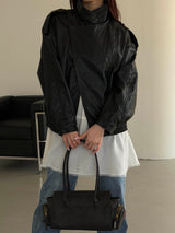 Move high neck leather jacket