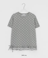 カオリドットフリル半袖Tシャツ