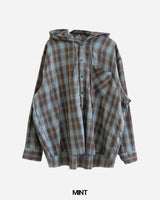 P.O Checked Hooded Shirt