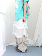 エアリー シフォン レイヤード スカート