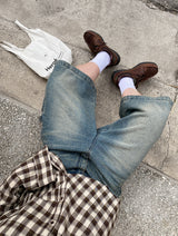 No.1227 patch denim bermuda SHORTS (3color)