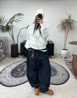 Foreign studded herringbone pants