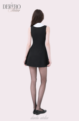 Seri collar sleeveless flare dress