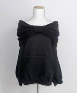 【60% Exclusive】 ribbon off knit mtm (3colors)