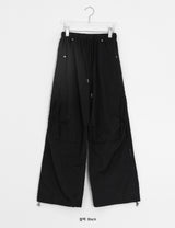 Soluna Parachute String Shirring Wide Banding Pants