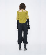 BICOLOR EXTRA LONG SLEEVE RIB TOP