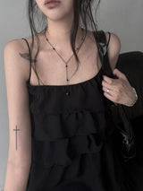 black drop beads necklace