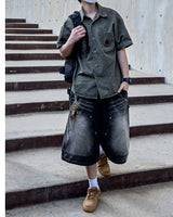 Patchwork Half Shirt Jacket