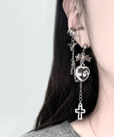 ブラックハートロックピアス&イヤーカフ 1PC