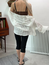 Pure wrinkle crop shirts(2color)