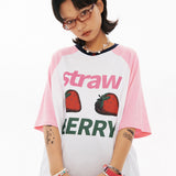 ストロベリーオーバーフィットラグランTシャツ